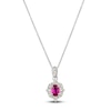 Thumbnail Image 0 of Le Vian Oval-Cut Natural Ruby Necklace 1/6 ct tw Diamonds 14K Vanilla Gold