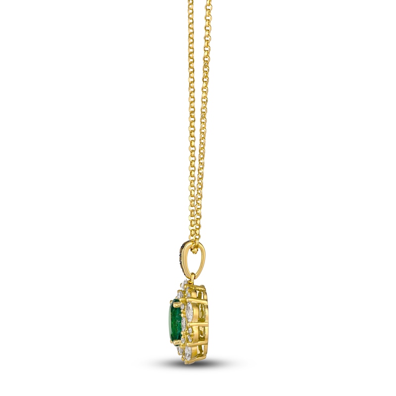 Le Vian Natural Emerald & Diamond Pendant Necklace 3/4 ct tw 18K Honey Gold