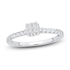 Thumbnail Image 1 of Princess & Round-Cut Diamond Engagement Ring 3/8 ct tw 14K White Gold