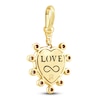 Thumbnail Image 2 of Charm'd by Lulu Frost Natural Turquoise and Freshwater Cultured Pearl Love Infinity Heart Charm 10K Yellow Gold