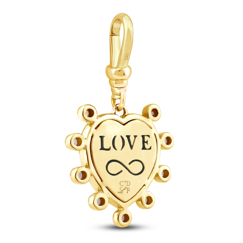 Main Image 2 of Charm'd by Lulu Frost Natural Turquoise and Freshwater Cultured Pearl Love Infinity Heart Charm 10K Yellow Gold