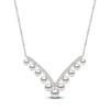 Thumbnail Image 1 of Yoko London Akoya Cultured Pearl & Diamond Chevron Necklace 1/4 ct tw 18K White Gold 18&quot;