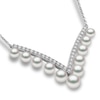 Thumbnail Image 1 of Yoko London Akoya Cultured Pearl & Diamond Chevron Necklace 1/4 ct tw 18K White Gold 18"