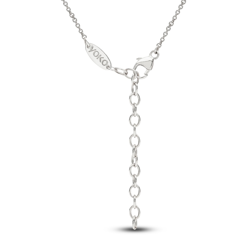 Main Image 3 of Yoko London Akoya Cultured Pearl & Diamond Chevron Necklace 1/4 ct tw 18K White Gold 18&quot;