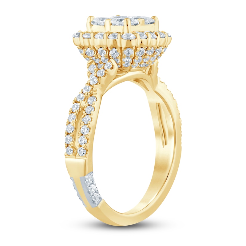 Pnina Tornai Princess-Cut Quad Diamond Engagement Ring 1-3/4 ct tw 14K Yellow Gold