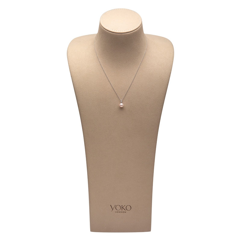 Main Image 4 of Yoko London Akoya Cultured Pearl & Diamond Necklace 1/15 ct tw 18K White Gold 18&quot;