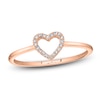 Thumbnail Image 1 of Shy Creation Diamond Heart Outline Ring 1/20 ct tw 14K Rose Gold SC22005660