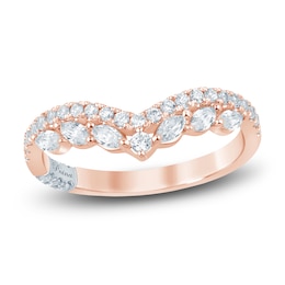 Pnina Tornai Marquise & Round-Cut Diamond Chevron Anniversary Ring 1/2 ct tw 14K Rose Gold