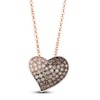 Thumbnail Image 0 of Le Vian Chocolate Ombré Heart Necklace 1 ct tw 14K Strawberry Gold 19"