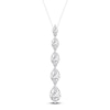 Thumbnail Image 1 of Pear-Shaped Lab-Created Diamond Graduated Drop Necklace 2 ct tw 14K White Gold 18&quot;