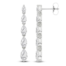 Pear-Shaped Lab-Created Diamond Graduated Drop Earrings 2 ct tw 14K White Gold