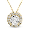 Thumbnail Image 1 of Brilliant Moments Diamond Halo Necklace 2 ct tw 14K Yellow Gold 18&quot;