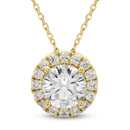 Brilliant Moments Diamond Halo Necklace 2 ct tw 14K Yellow Gold 18&quot;