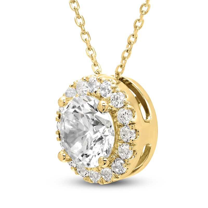 Main Image 2 of Brilliant Moments Diamond Halo Necklace 2 ct tw 14K Yellow Gold 18&quot;