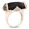 Thumbnail Image 4 of Natural Black Onyx, Garnet, Amethyst, Smoky Quartz & Diamond Cocktail Ring 1/4 ct tw 14K Rose Gold