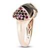 Thumbnail Image 5 of Natural Black Onyx, Garnet, Amethyst, Smoky Quartz & Diamond Cocktail Ring 1/4 ct tw 14K Rose Gold