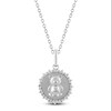 Thumbnail Image 1 of Diamond Teddy Bear Medallion Necklace 1/4 ct tw Sterling Silver 18&quot;