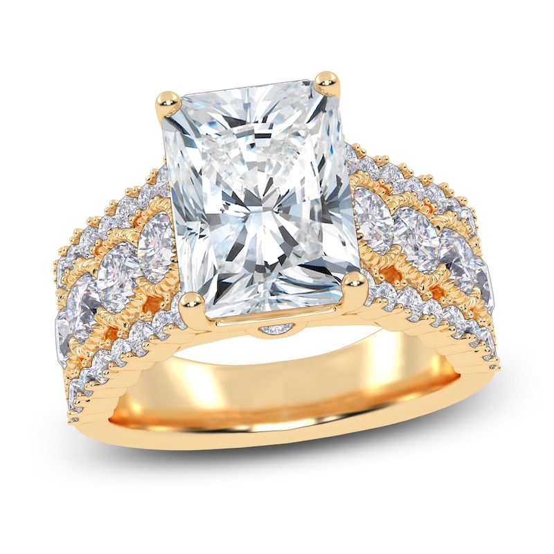 Main Image 1 of Radiant-Cut Created By Jared Studio Lab-Created Diamond Engagement Ring 4-3/4 ct tw 14K Yellow Gold