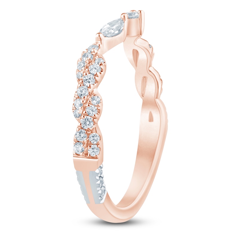 Main Image 2 of Pnina Tornai Marquise & Round-Cut Contour Twist Wedding Band 3/8 ct tw 14K Rose Gold