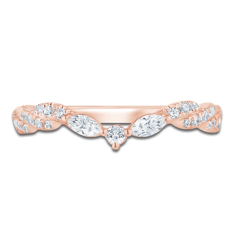 Main Image 3 of Pnina Tornai Marquise & Round-Cut Contour Twist Wedding Band 3/8 ct tw 14K Rose Gold