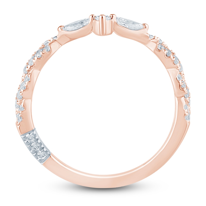 Main Image 4 of Pnina Tornai Marquise & Round-Cut Contour Twist Wedding Band 3/8 ct tw 14K Rose Gold