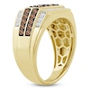 Thumbnail Image 2 of Men's Brown & White Diamond Ring 1 ct tw 10K Yellow Gold