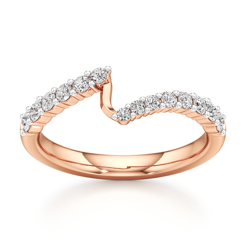 Main Image 1 of J'Lure Lab-Created Diamond Contour Wedding Band 3/8 ct tw 18K Rose Gold