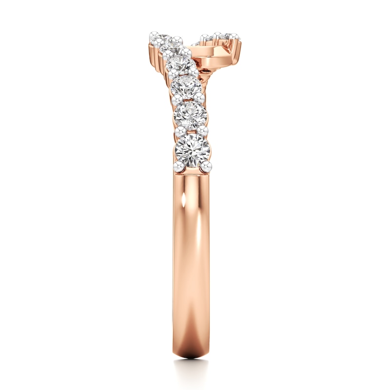 Main Image 3 of J'Lure Lab-Created Diamond Contour Wedding Band 3/8 ct tw 18K Rose Gold