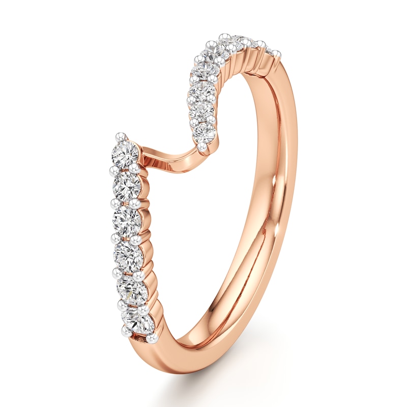 Main Image 4 of J'Lure Lab-Created Diamond Contour Wedding Band 3/8 ct tw 18K Rose Gold