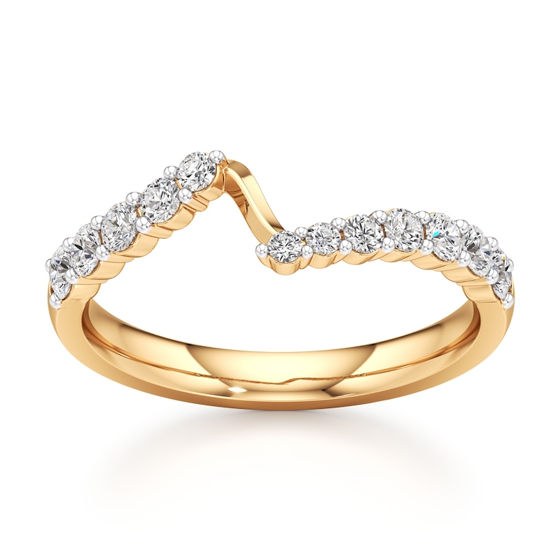 J'Lure Lab-Created Diamond Contour Wedding Band / ct tw 18K Gold