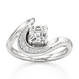 J'Lure Square-Emerald Step-Cut Lab-Created Diamond Engagement Ring 1 ct tw 18K White Gold