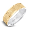 Thumbnail Image 2 of ArtCarved Men's Hammered Wedding Band 14K Two-Tone Gold 6.5mm