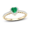 Thumbnail Image 1 of Natural Emerald Ring 1/8 ct tw Diamonds 14K Yellow Gold