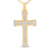 Thumbnail Image 2 of Men's Diamond Cross Necklace 1/3 ct tw 10K Yellow Gold
