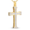 Thumbnail Image 3 of Men's Diamond Cross Necklace 1/3 ct tw 10K Yellow Gold
