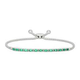 Le Vian Natural Emerald Bolo Bracelet 1/5 ct tw Diamonds 14K Vanilla Gold