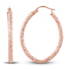 Thumbnail Image 1 of Diamond-Cut Oval Tube Hoop Earrings 14K Rose Gold