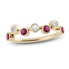 Thumbnail Image 0 of Juliette Maison Natural White Sapphire & Natural Rhodolite Garnet Ring 10K Yellow Gold