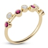 Thumbnail Image 1 of Juliette Maison Natural White Sapphire & Natural Rhodolite Garnet Ring 10K Yellow Gold