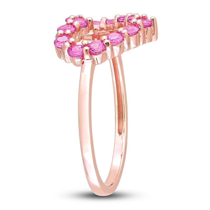 Pink Sapphire Multi Heart Ring | 14K Gold | EF Collection 14K Rose Gold / 6