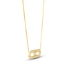 Thumbnail Image 2 of Diamond Paperclip Pendant Necklace 1/6 ct tw Round 14K Yellow Gold 18&quot;