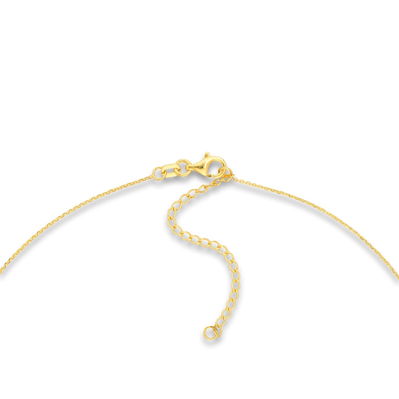 14K Yellow-White Paper Clip Chain Necklace with Diamond Stations