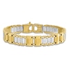 Thumbnail Image 2 of Men's Solid Brushed Link Bracelet 14K Two-Tone Gold 8.5"