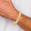 Thumbnail Image 3 of Men's Solid Brushed Link Bracelet 14K Two-Tone Gold 8.5"