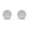 Thumbnail Image 1 of Diamond Stud Earrings 1/6 ct tw Round/Baguette 14K Yellow Gold