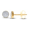 Thumbnail Image 2 of Diamond Stud Earrings 1/6 ct tw Round/Baguette 14K Yellow Gold