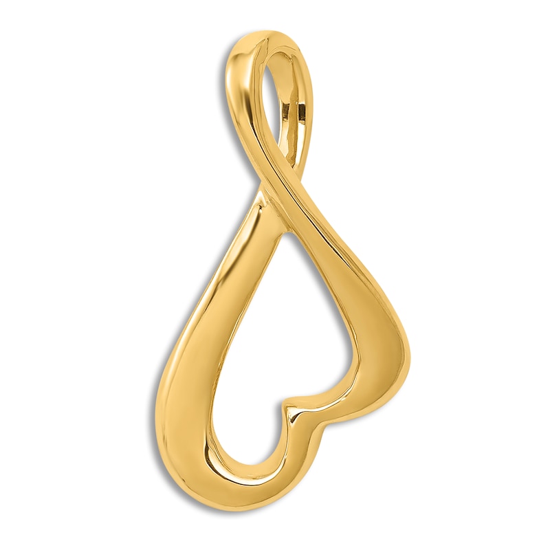 High-Polish Heart Slide Charm 14K Gold