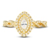 Thumbnail Image 5 of Diamond Double Halo Bridal Set 5/8 ct tw Marquise/Round 14K Yellow Gold