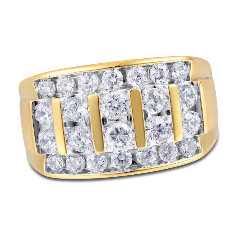 Men's Diamond Anniversary Ring 2 ct tw Round 14K Yellow Gold