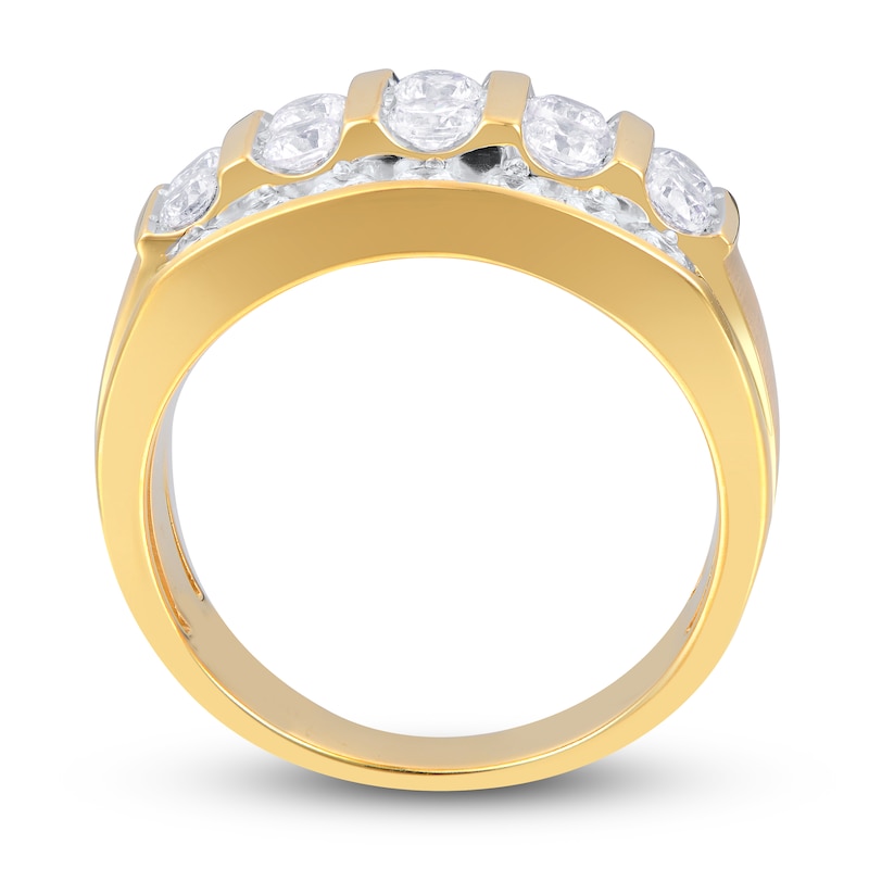 Men's Diamond Anniversary Ring 2 ct tw Round 14K Yellow Gold